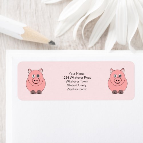 Pig Design Personalised Return Address Label