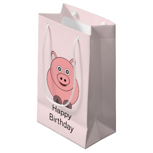Pig Design Personalised Small Gift Bag