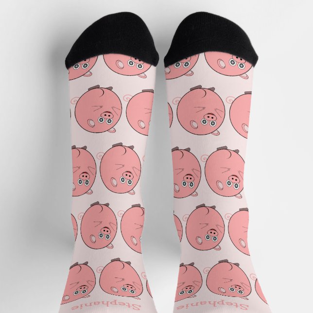 Pig Design Personalised Socks (Top)