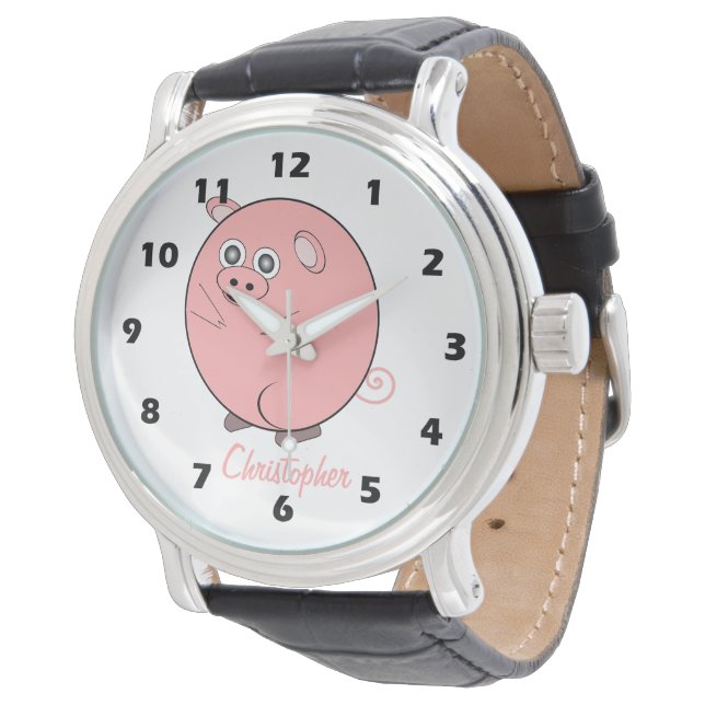 Pig Design Personalised Watch (Angled)
