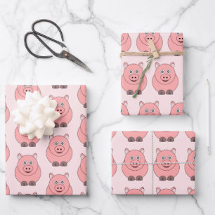 Pig Design Wrapping Paper Sheets