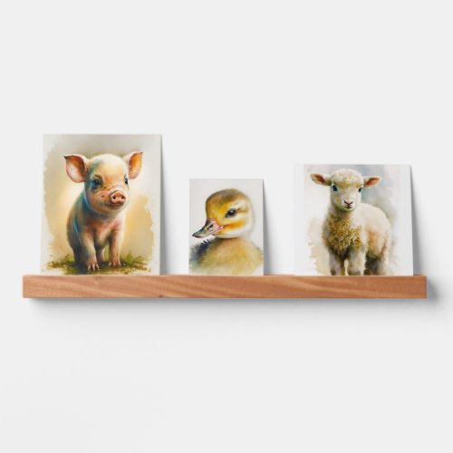 Pig Duck And Lamb Barnyard Animals Kids Room Picture Ledge