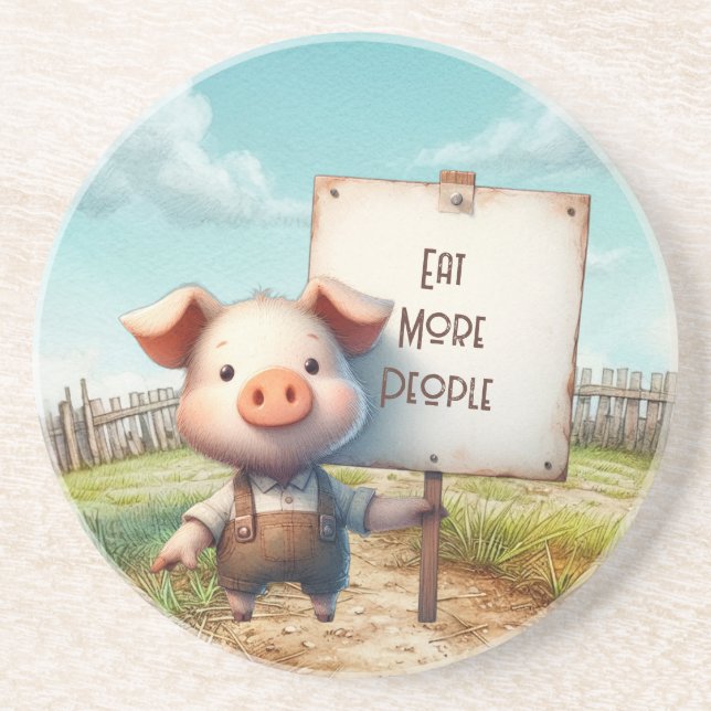 Pig - Eat More People Coaster (Front)