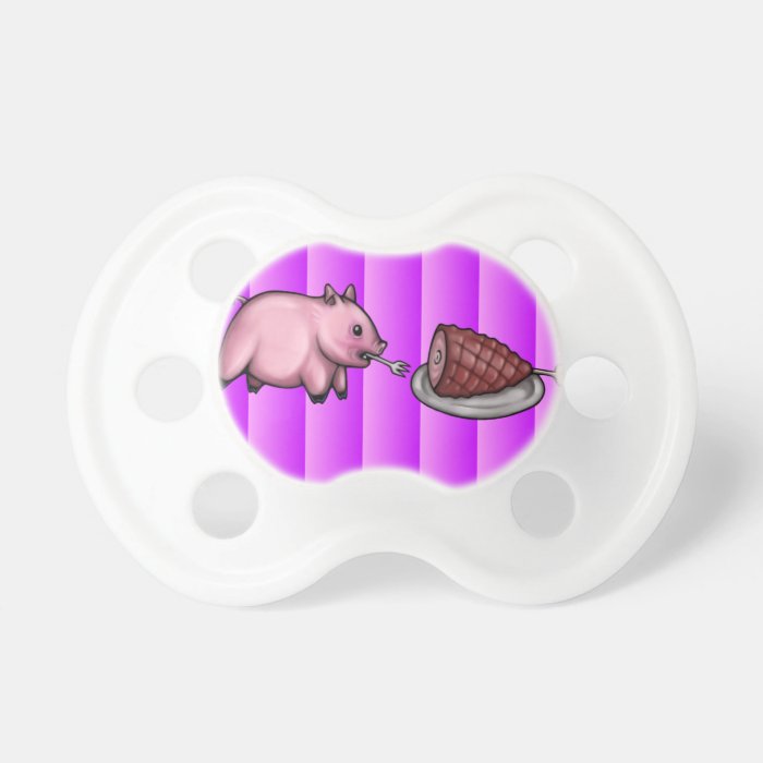 Pig Eats Ham (Pink) Pacifier