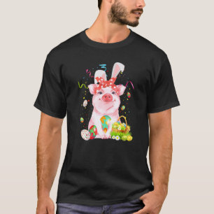 Pig Egg Hunting Basket Easter Bunny Spring Easter T-Shirt