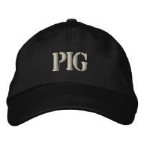 PIG EMBROIDERED BASEBALL CAP