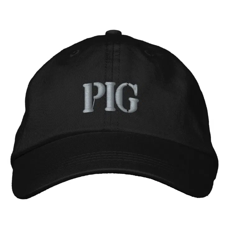 PIG EMBROIDERED BASEBALL CAP Zazzle