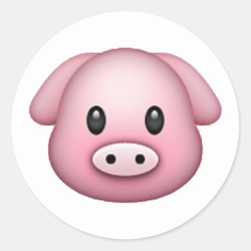 Pig _ Emoji Classic Round Sticker