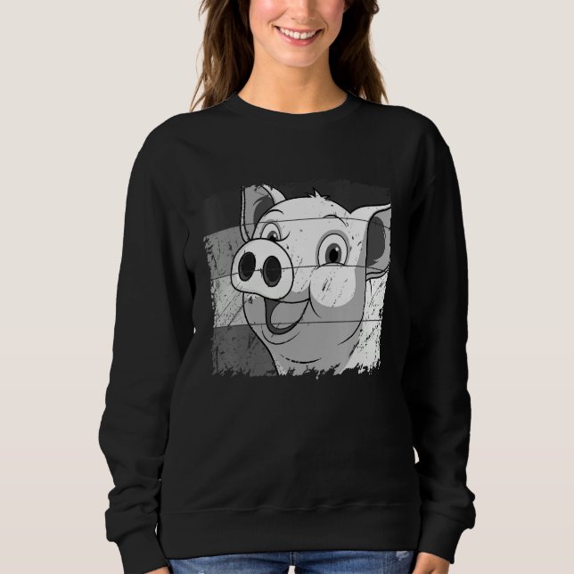 Pig Face, Animal Lover For Men Women, Farming Farm Sweatshirt (Front)