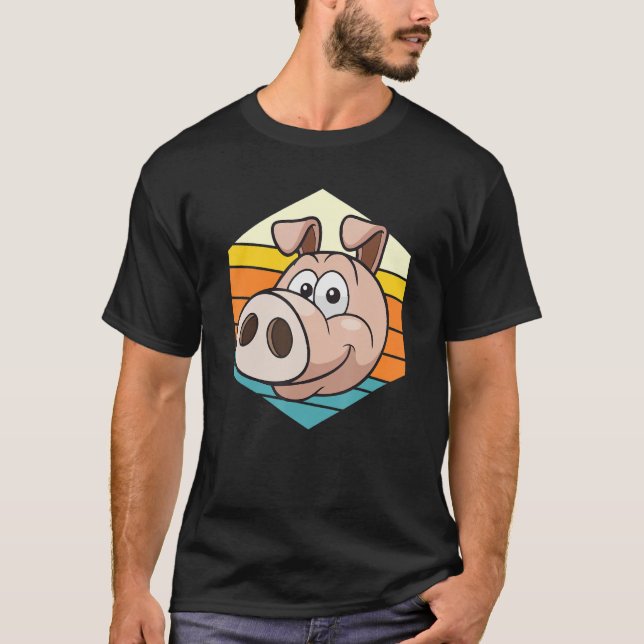 Pig Face, Animal Lover For Men Women, Farming Farm T-Shirt (Front)