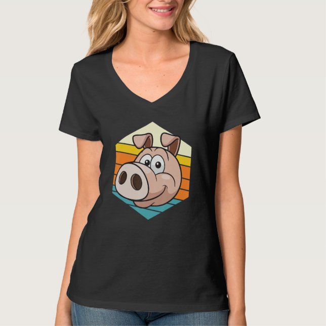 Pig Face, Animal Lover For Men Women, Farming Farm T-Shirt (Front)