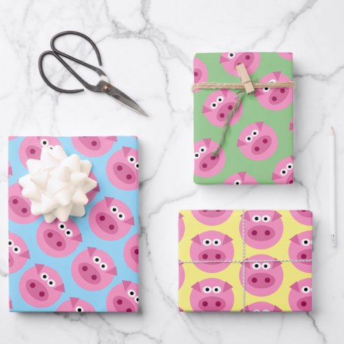 Pig face cartoon custom color wrapping paper sheet