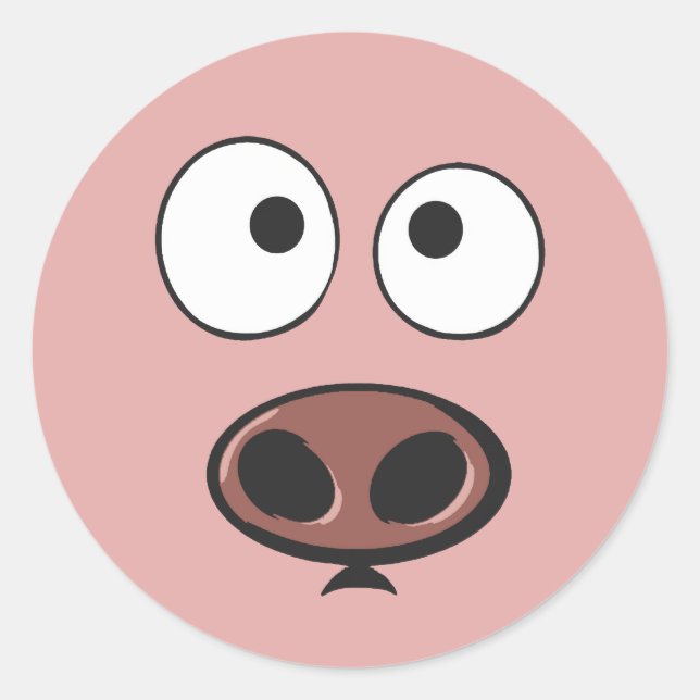 Pig Face Classic Round Sticker (Front)