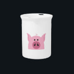 Pig Face Drink Pitcher<br><div class="desc">Put a cute pig on a BBQ apron for cooking fun.</div>