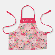 Pig Farm Animal Floral Rustic Personalized Apron