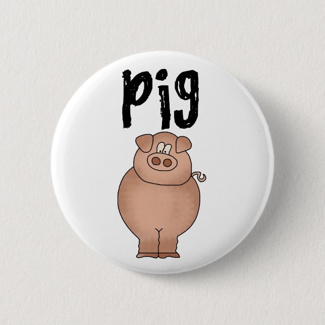 Pig Farm Animal Pinback Button (Front)