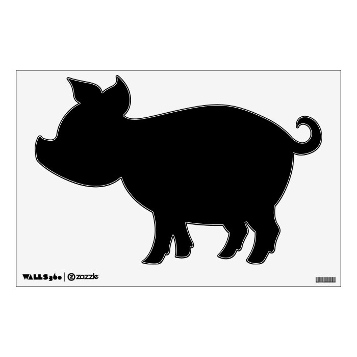 pig farm animal silhouette wall decal black