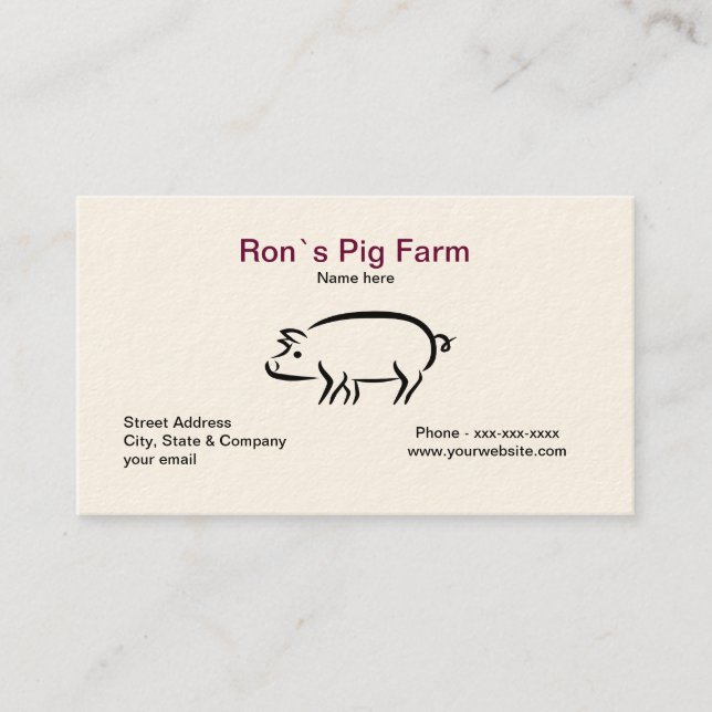 Pig Farm Business Card (Front)