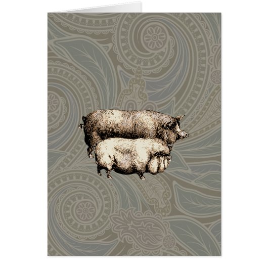 Pig Farm Country Antique Illustration Art (Front)