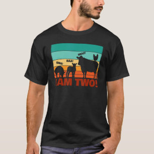 Pig Farm Farmer Pig Hog I Am Two Party Theme T-Shirt