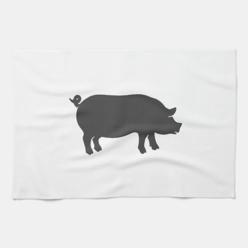 Pig farm silhouette _ Choose background color Kitchen Towel