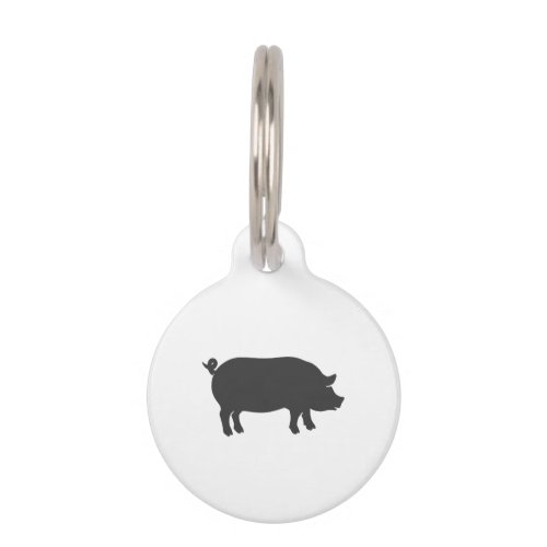 Pig farm silhouette _ Choose background color Pet ID Tag