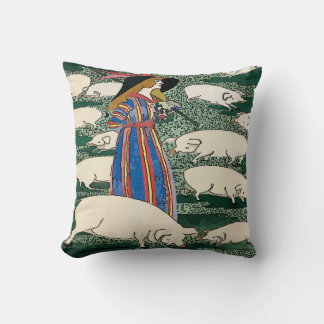 Pig Farm Throw Pillow