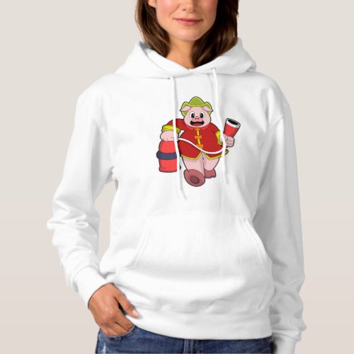 Pig Firefighter Fire extinguisher Hoodie