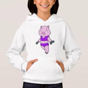 Pig Fitness Dumbbell Hoodie