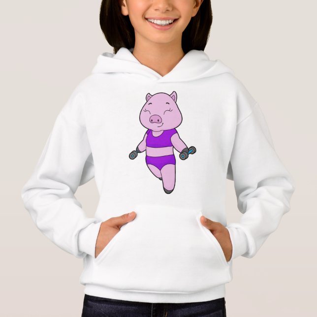 Pig Fitness Dumbbell Hoodie (Front)