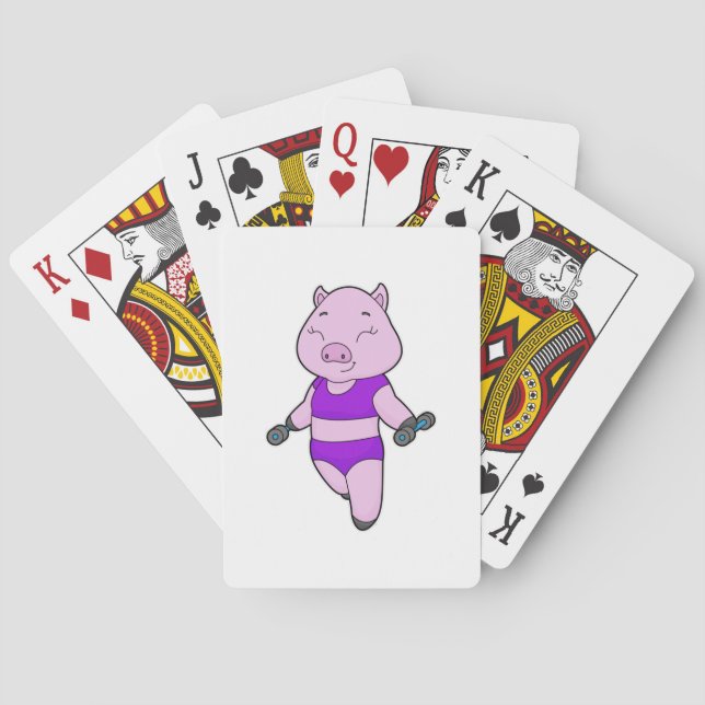 Pig Fitness Dumbbell Poker Cards (Back)