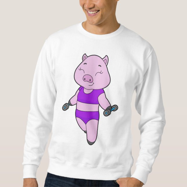 Pig Fitness Dumbbell Sweatshirt (Front)