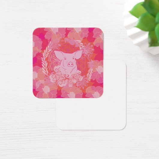 pig,flower of life, blue, mandala,zen,chakra,patt (Desk)
