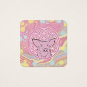 pig,flower of life, rose, mandala,zen,chakra, (Front)