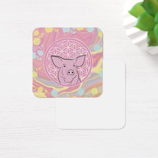 pig,flower of life, rose, mandala,zen,chakra, (Desk)