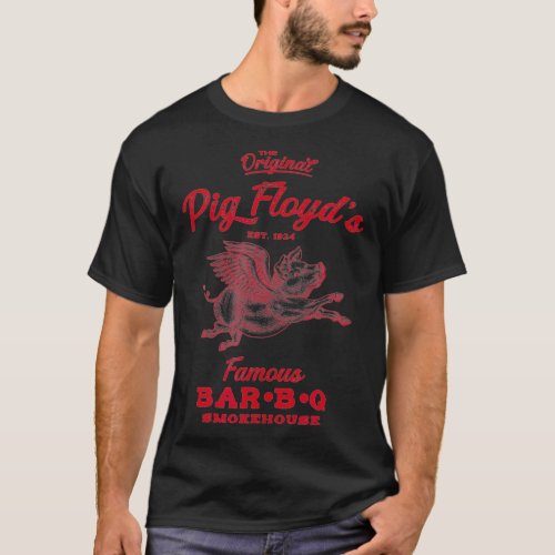 Pig Floyds Famous BarBQ Smokehouse  Funny BBQ bac T_Shirt