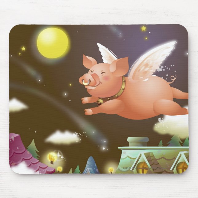 Pig flying in the sky mouse pad (Front)