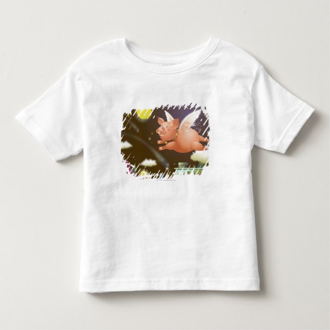 Pig flying in the sky toddler t-shirt (Front)