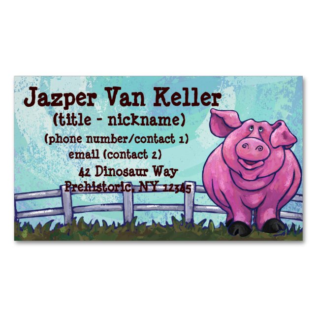 Pig Gifts & Accessories Business Card Magnet (Front)
