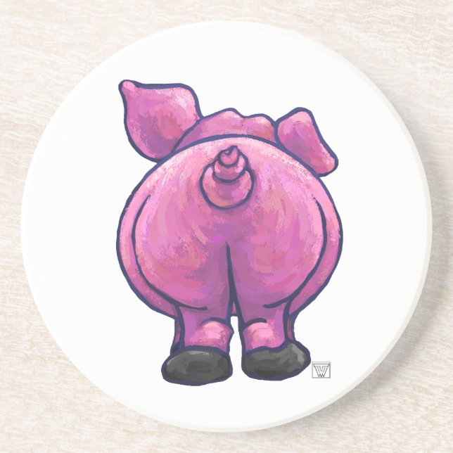Pig Gifts & Accessories Sandstone Coaster (Front)