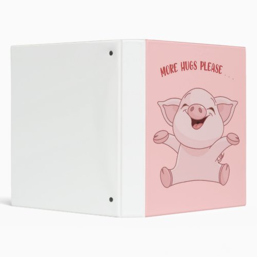 Pig Graphic  Cute Cartoon Pig  Gift On Birthday 3 Ring Binder