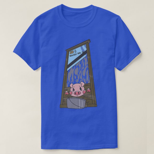 Pig Guilliotine Card Death Premium 4503  T-Shirt (Design Front)