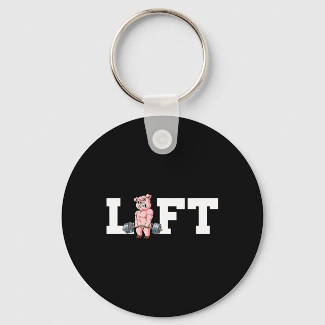 Pig Gym Weight Training Lift Deadlift  Keychain (Front)