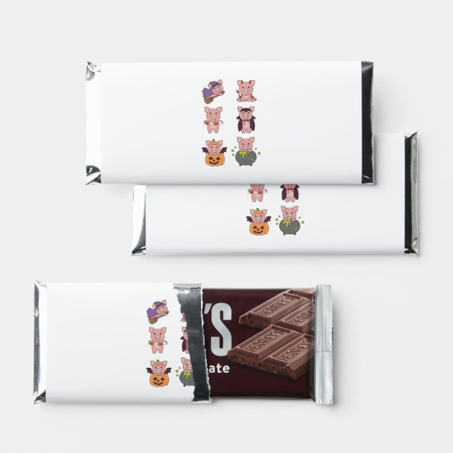 Pig Halloween Devil Pumpkin Vampire Costume Hershey Bar Favors (Front)