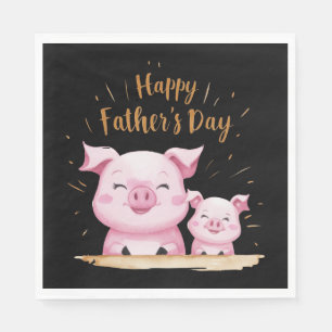 Pig Happy Father's Day Napkins