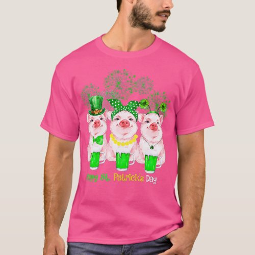 Pig Happy St Patricks Day Family Farmer Farming Lo T_Shirt