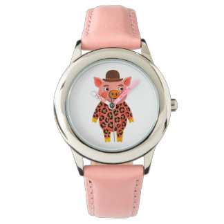 Pig Hat Leopard Print Watch
