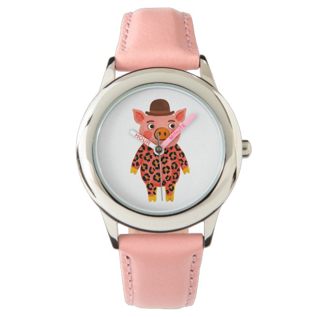 Pig Hat Leopard Print Watch (Front)