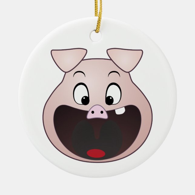 pig head ceramic ornament (Front)