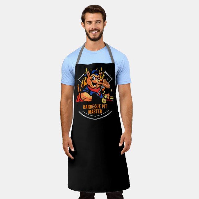 Pig Hog Barbecue Pit Master Fun  Apron (Worn)